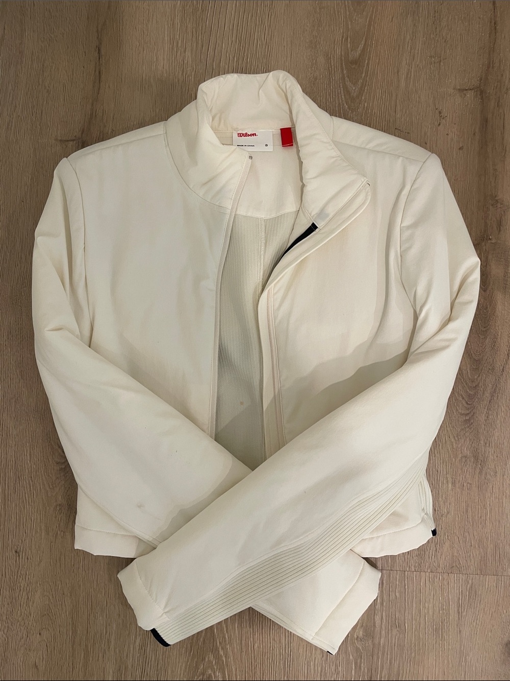 Wilson Cream Zip-Front Bomber Jacket